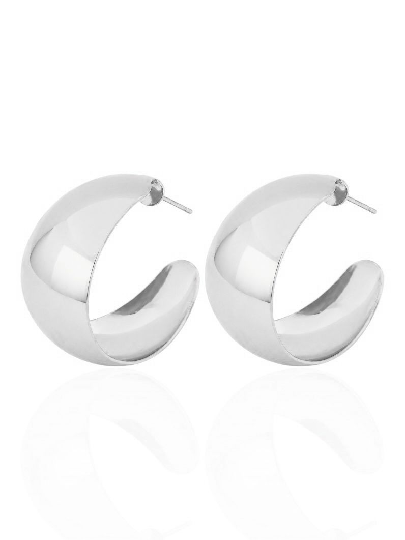 Brinco Folheado a Ouro 18k e Prata Argola Larga