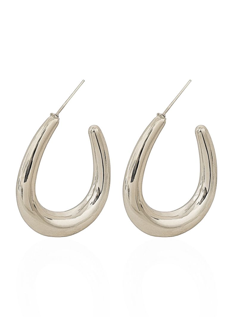 Brinco Folheado a Ouro 18k e Prata Argola Lisa