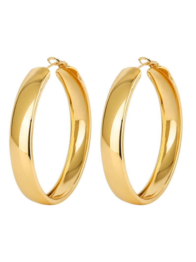 Brinco Folheado a Ouro 18k e Prata Argola Lisa