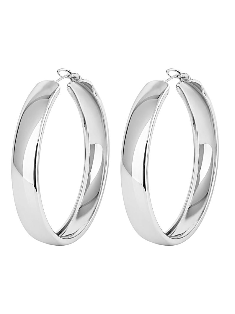 Brinco Folheado a Ouro 18k e Prata Argola Lisa