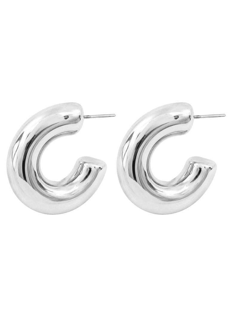 Brinco Folheado a Ouro 18k e Prata Argola Lisa