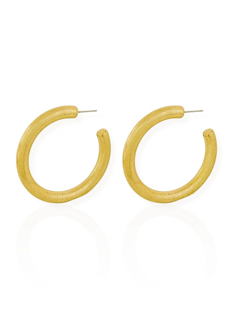 Brinco Folheado a Ouro 18k e Prata Argola Ouro Velho