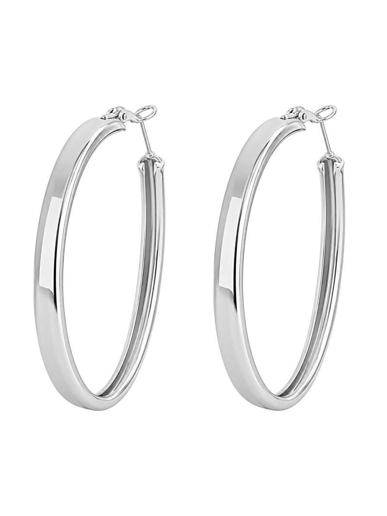 Brinco Folheado a Ouro 18k e Prata Argola Lisa Curvada