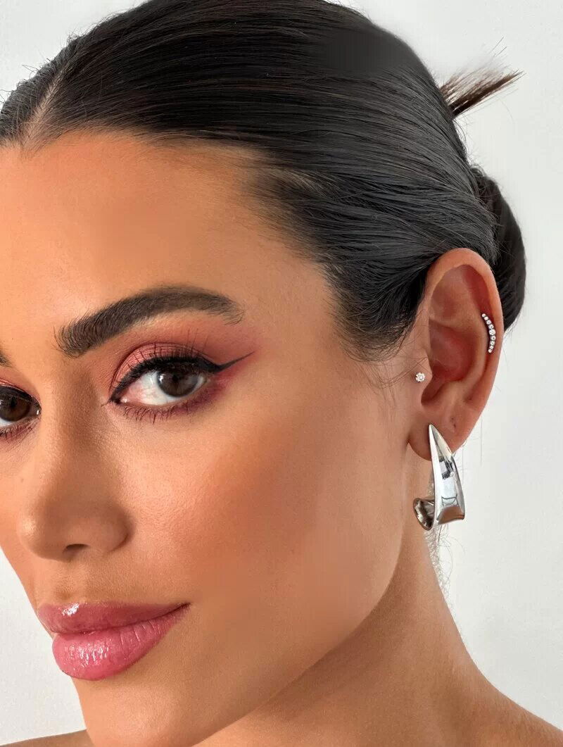 Brinco Folheado a Ouro 18k e Prata Argola Lisa Ondulada