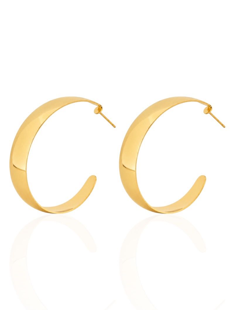 Brinco Folheado a Ouro 18k e Prata Argola Longa