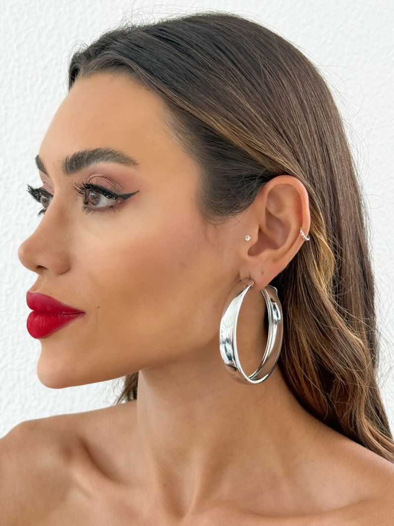 Brinco Folheado a Ouro 18k e Prata Argola Maxi