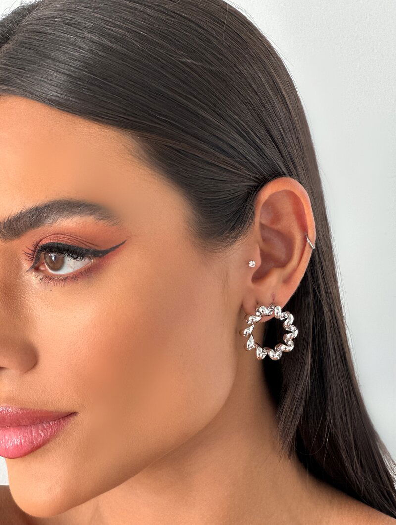 Brinco Folheado a Prata Argola Mola