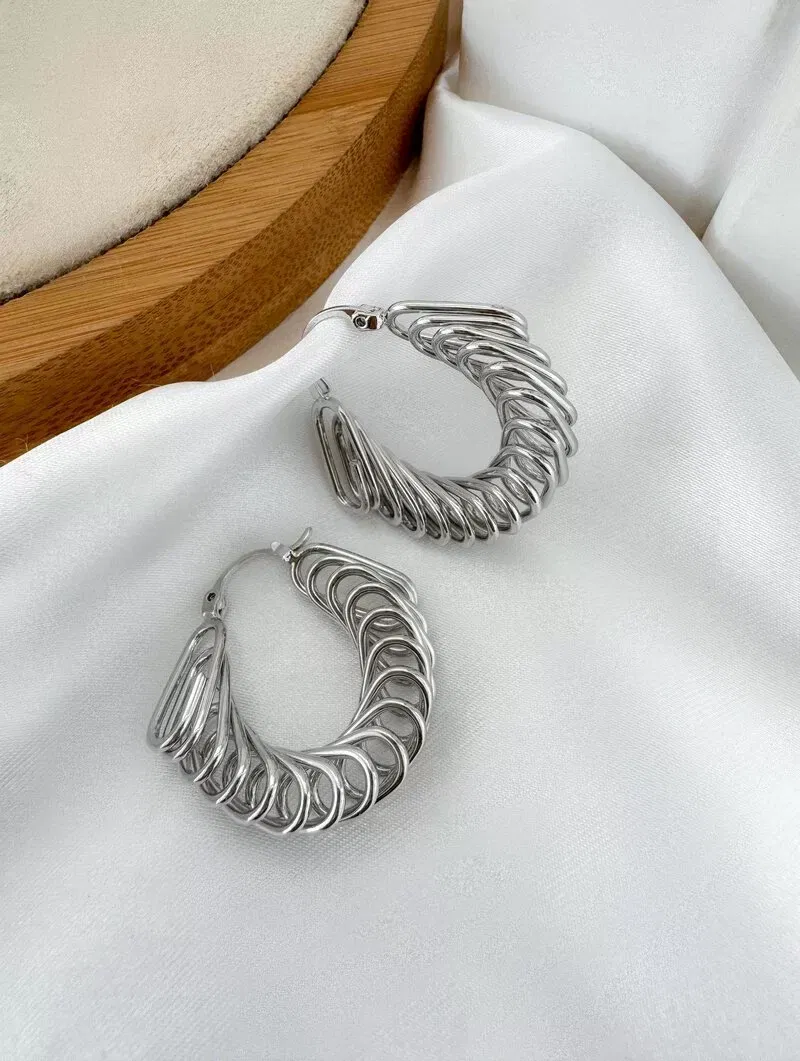 Brinco Folheado a Ouro 18k e Prata Argola Mola