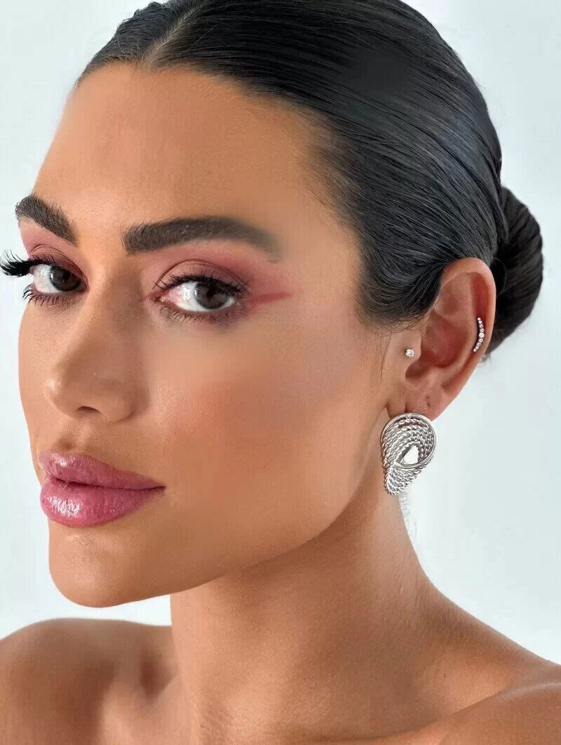 Brinco Folheado a Ouro 18k e Prata Argola Orgânica