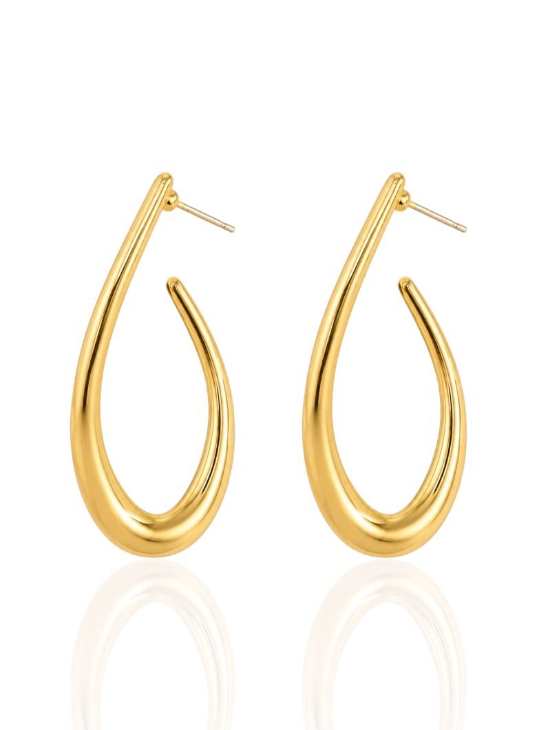 Brinco Folheado a Ouro 18k e Prata Argola Organica