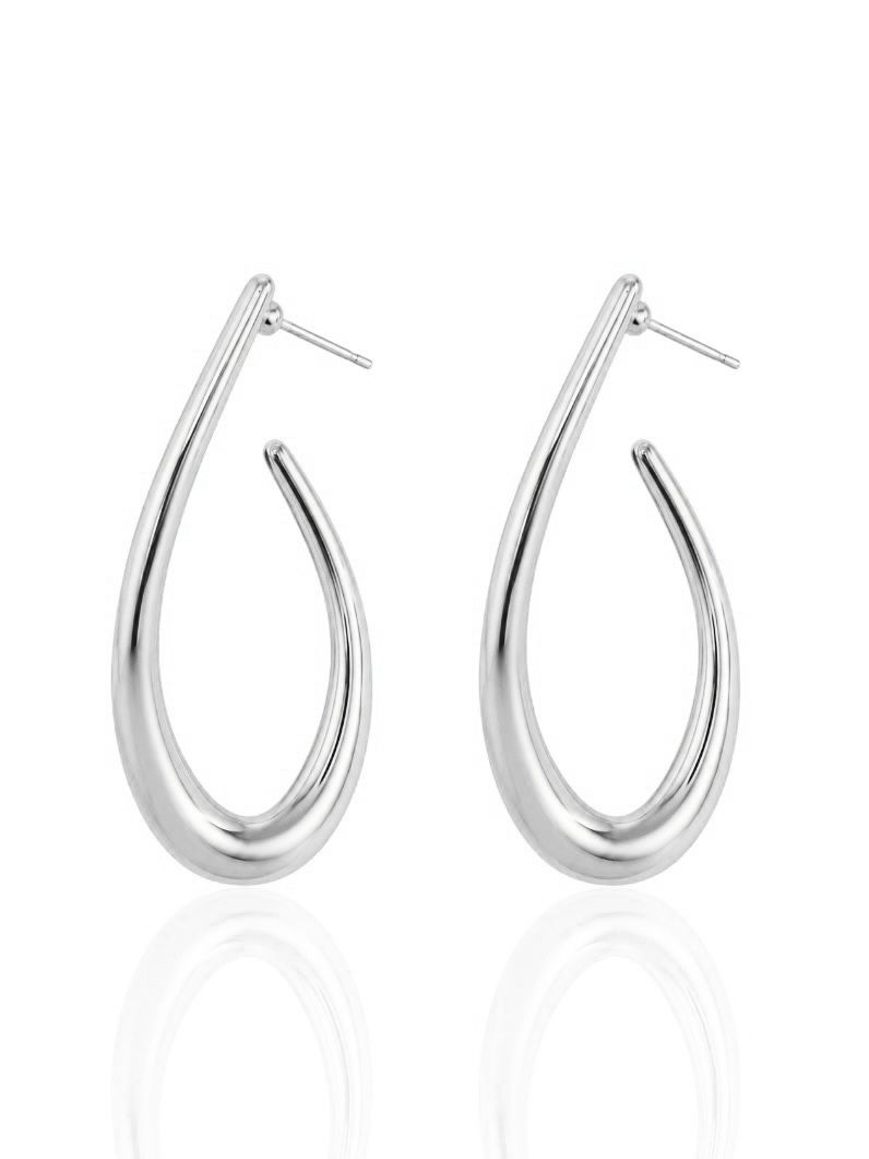 Brinco Folheado a Ouro 18k e Prata Argola Organica