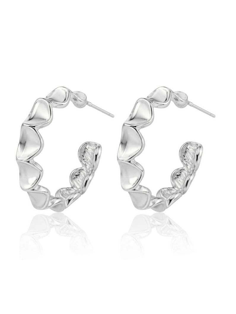 Brinco Folheado a Ouro 18k e Prata Argola Orgânica