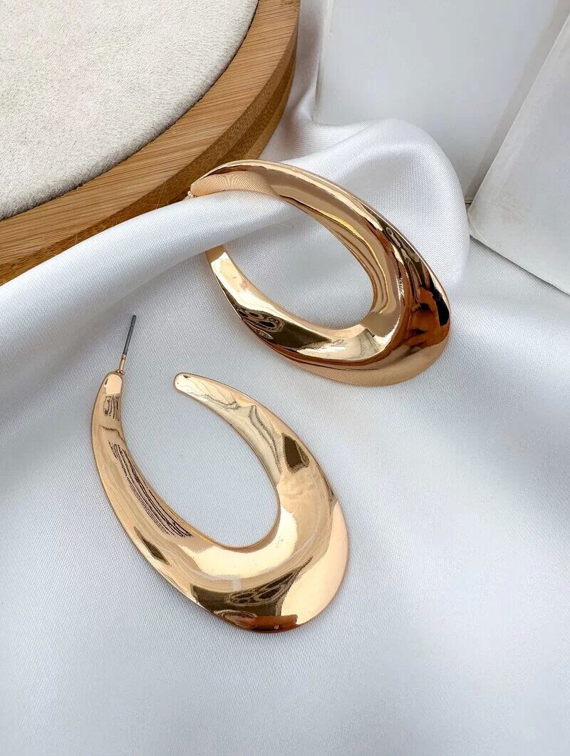 Brinco Folheado a Ouro 18k e Prata Argola Oval