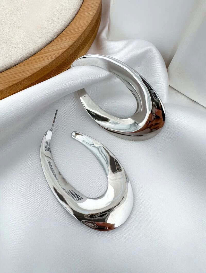 Brinco Folheado a Ouro 18k e Prata Argola Oval