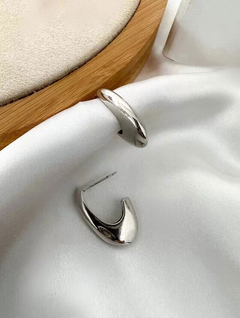 Brinco Folheado a Ouro 18k e Prata Argola Oval