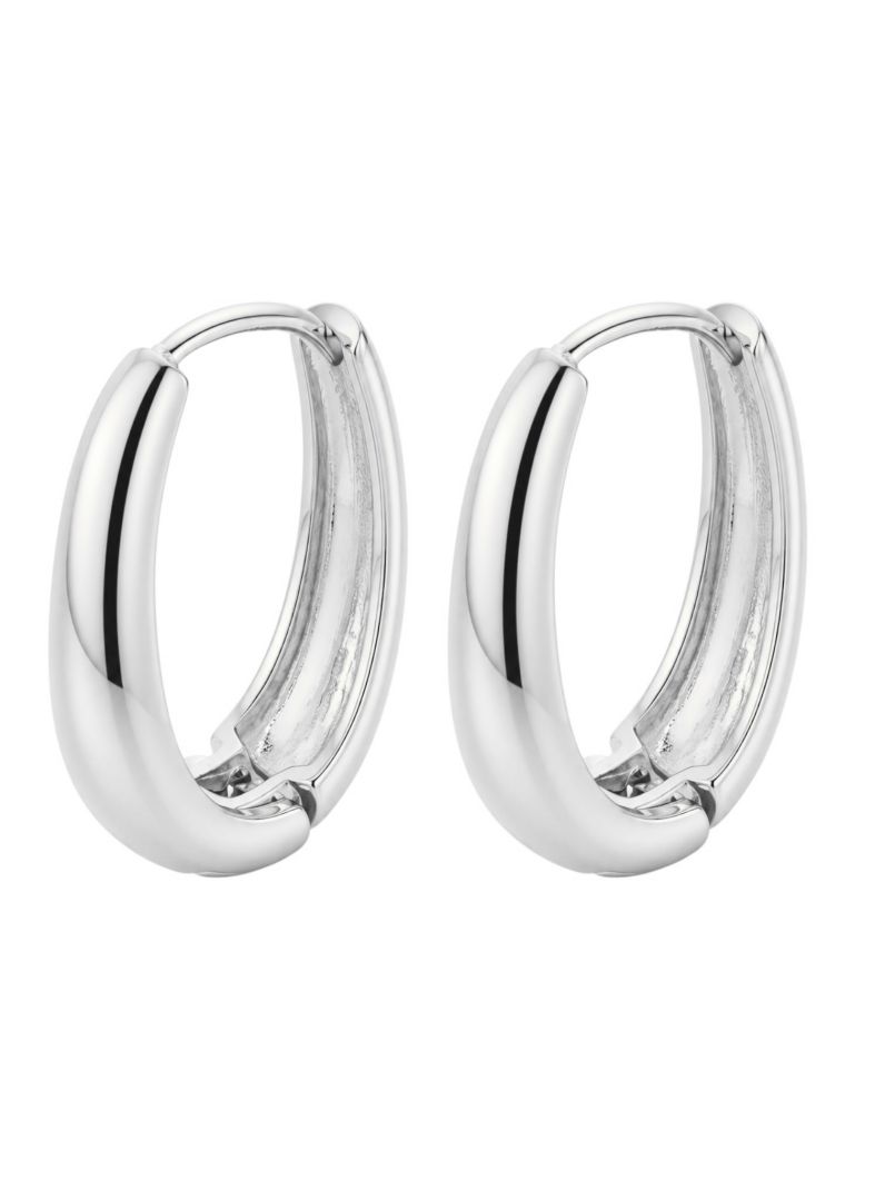 Brinco Folheado a Ouro 18k e Prata Argola Oval Lisa