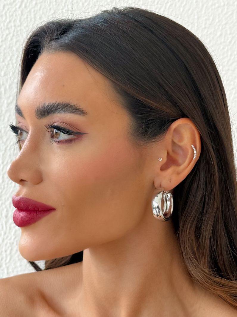 Brinco Folheado a Ouro 18k e Prata Argola P