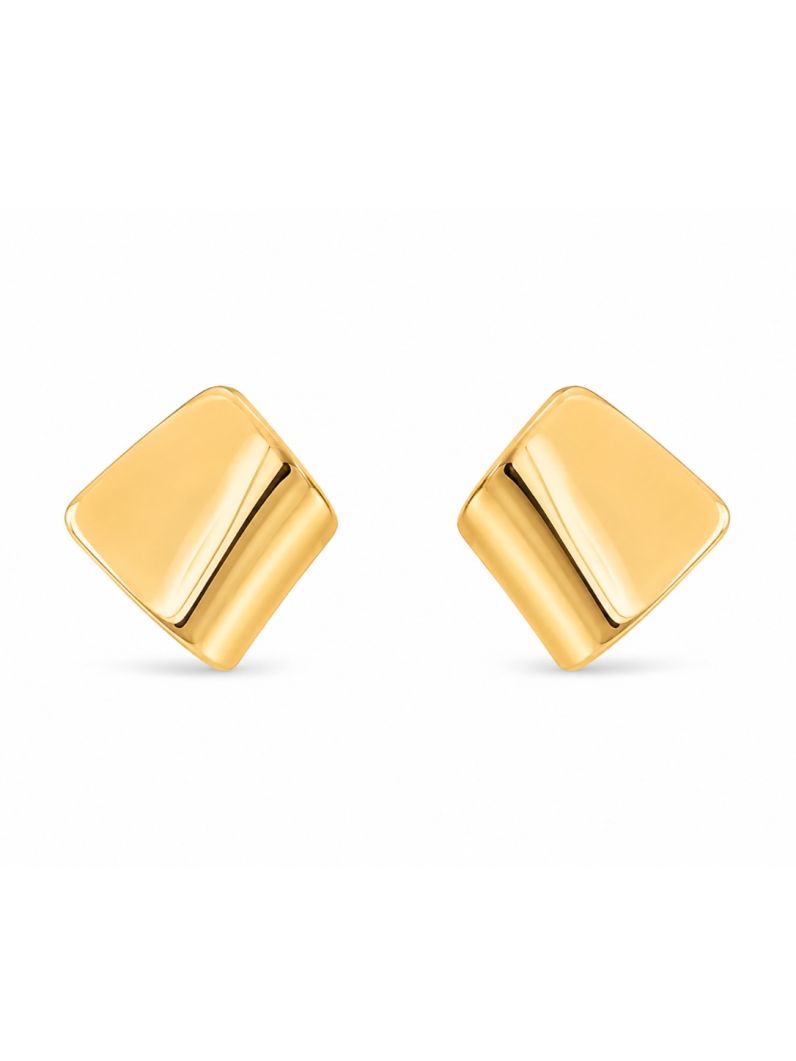Brinco Folheado a Ouro 18k e Prata Argola Placa Lisa