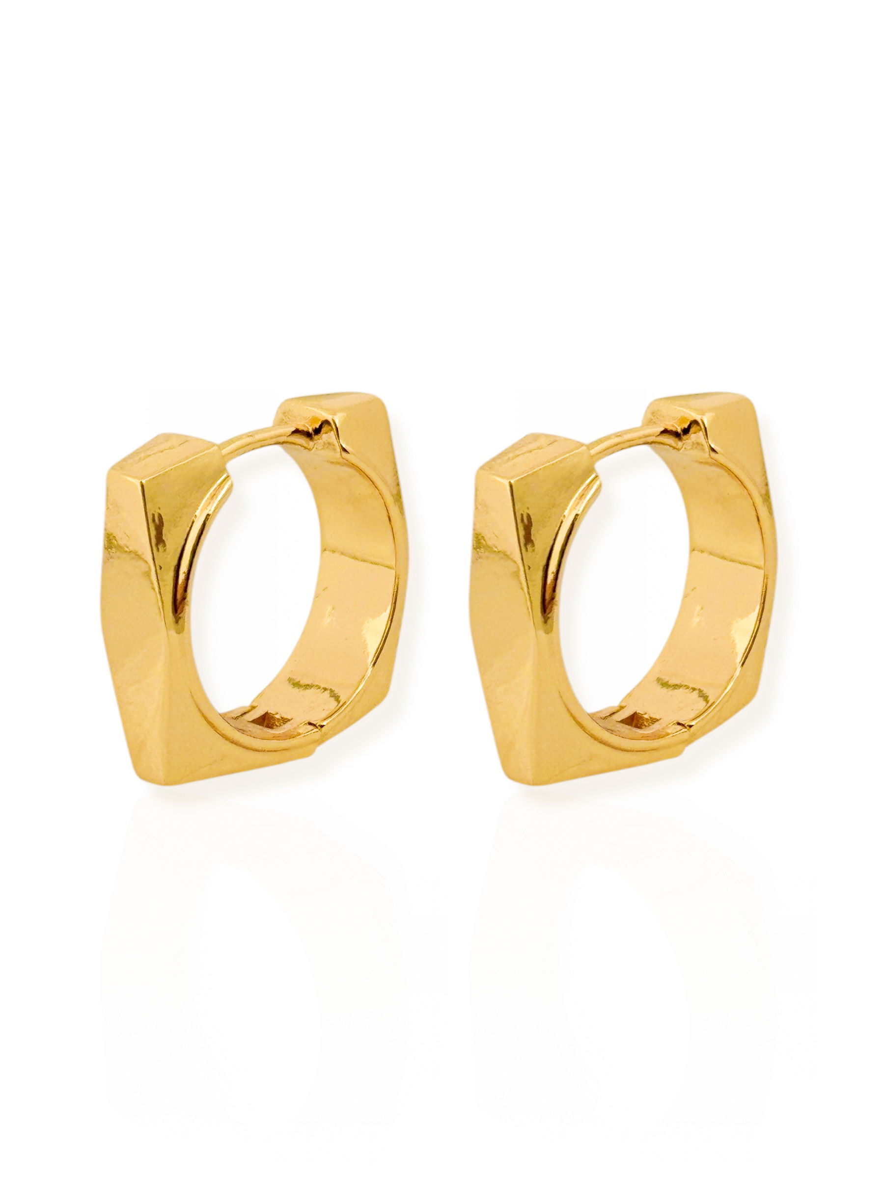 Brinco Folheado a Ouro 18k e Prata Argola Quadrada