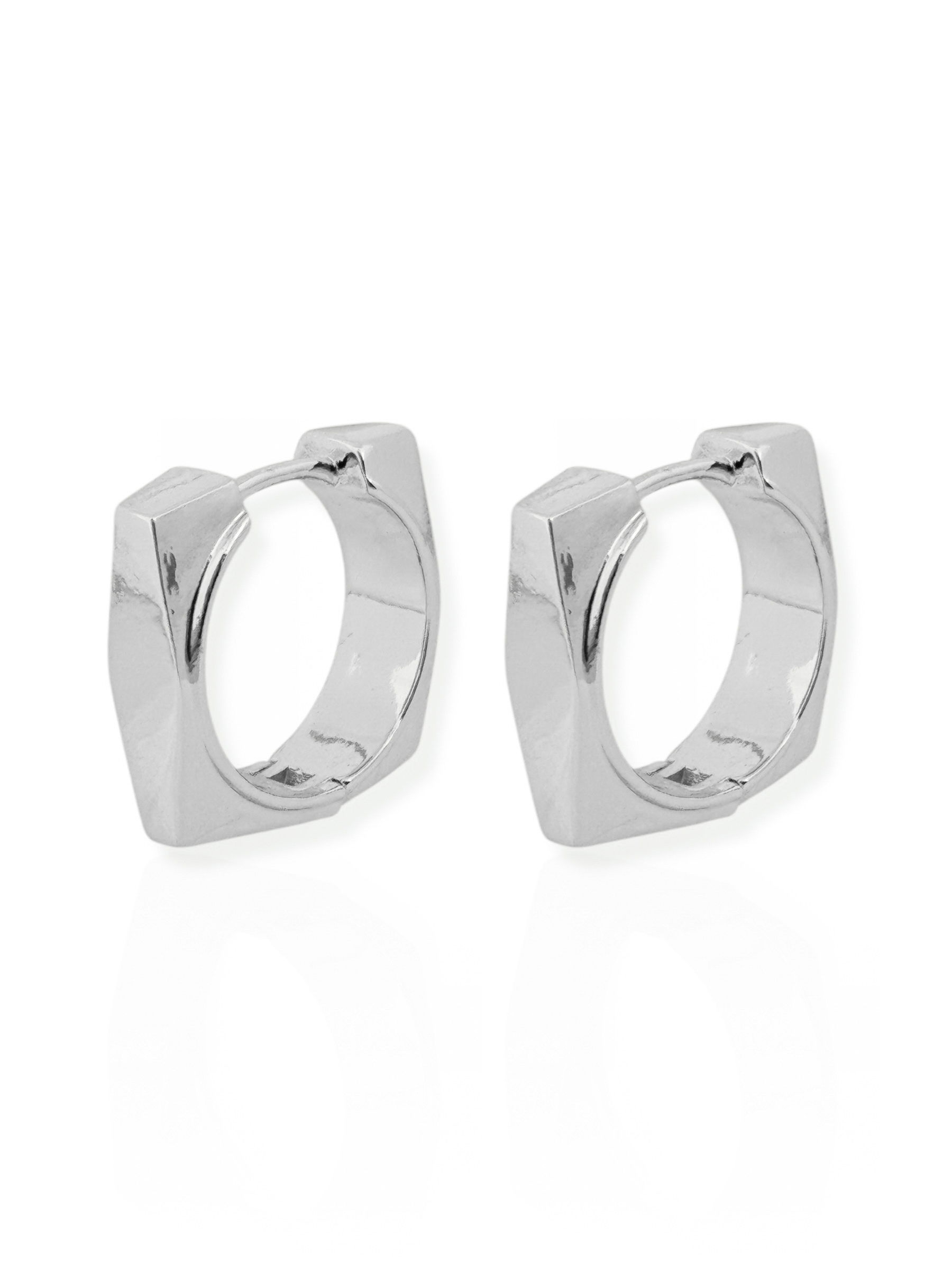 Brinco Folheado a Ouro 18k e Prata Argola Quadrada