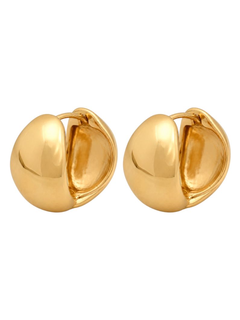 Brinco Folheado a Ouro 18k e Prata Argola Redonda Moderna