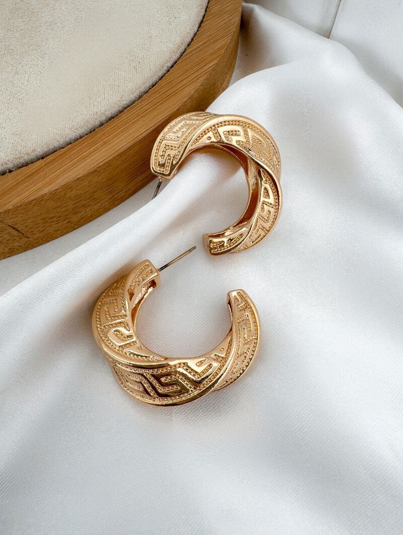 Brinco Folheado a Ouro 18k e Prata Argola Romana