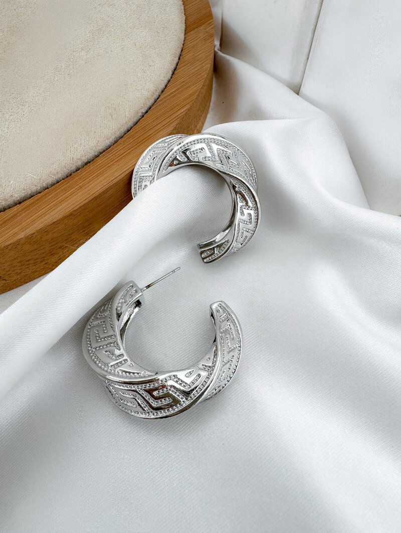 Brinco Folheado a Ouro 18k e Prata Argola Romana