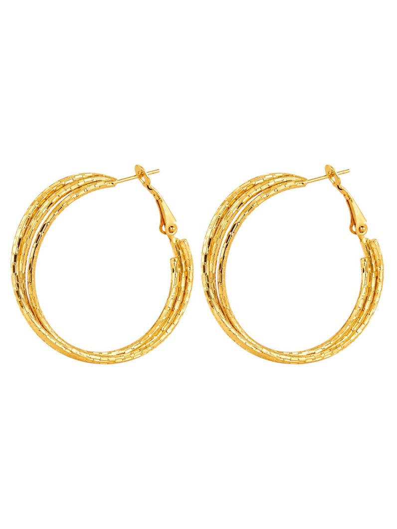 Brinco Folheado a Ouro 18k e Prata Argola Texturizado