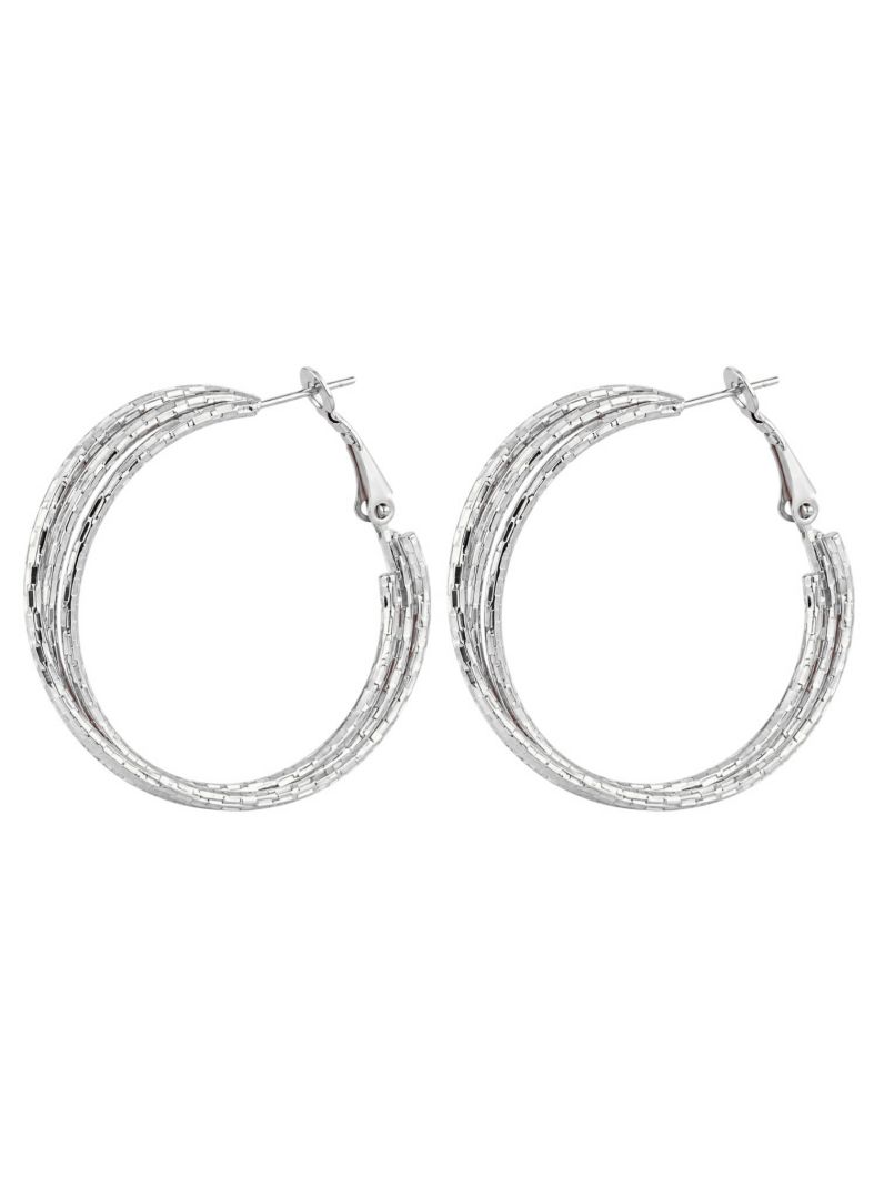 Brinco Folheado a Ouro 18k e Prata Argola Texturizado