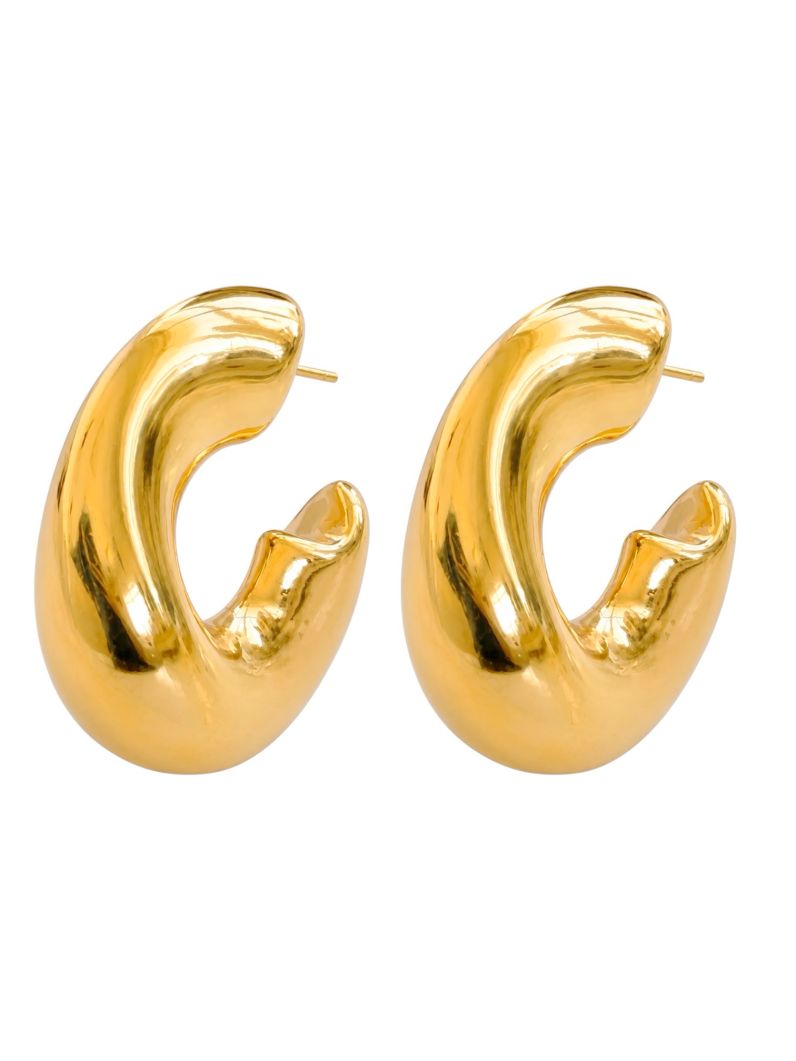 Brinco Folheado a Ouro 18k e Prata Argola Torcida