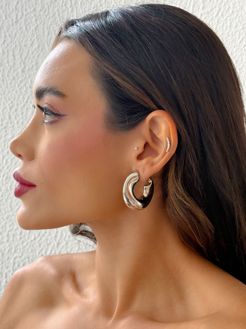 Brinco Folheado a Ouro 18k e Prata Argola Torcida
