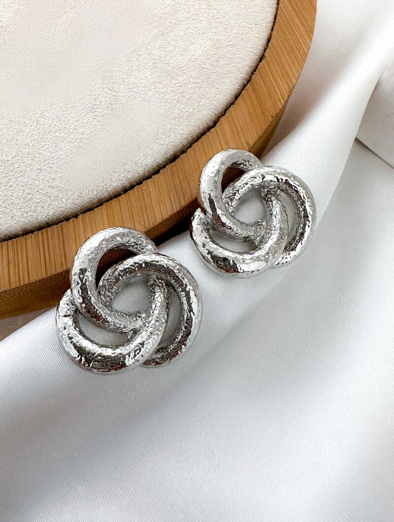 Brinco Folheado a Ouro 18k e Prata Argola Tripla