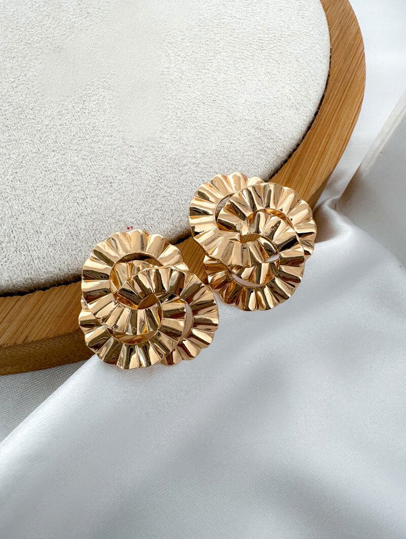 Brinco Folheado a Ouro 18k e Prata Argola Tripla