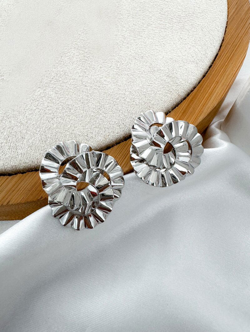 Brinco Folheado a Ouro 18k e Prata Argola Tripla