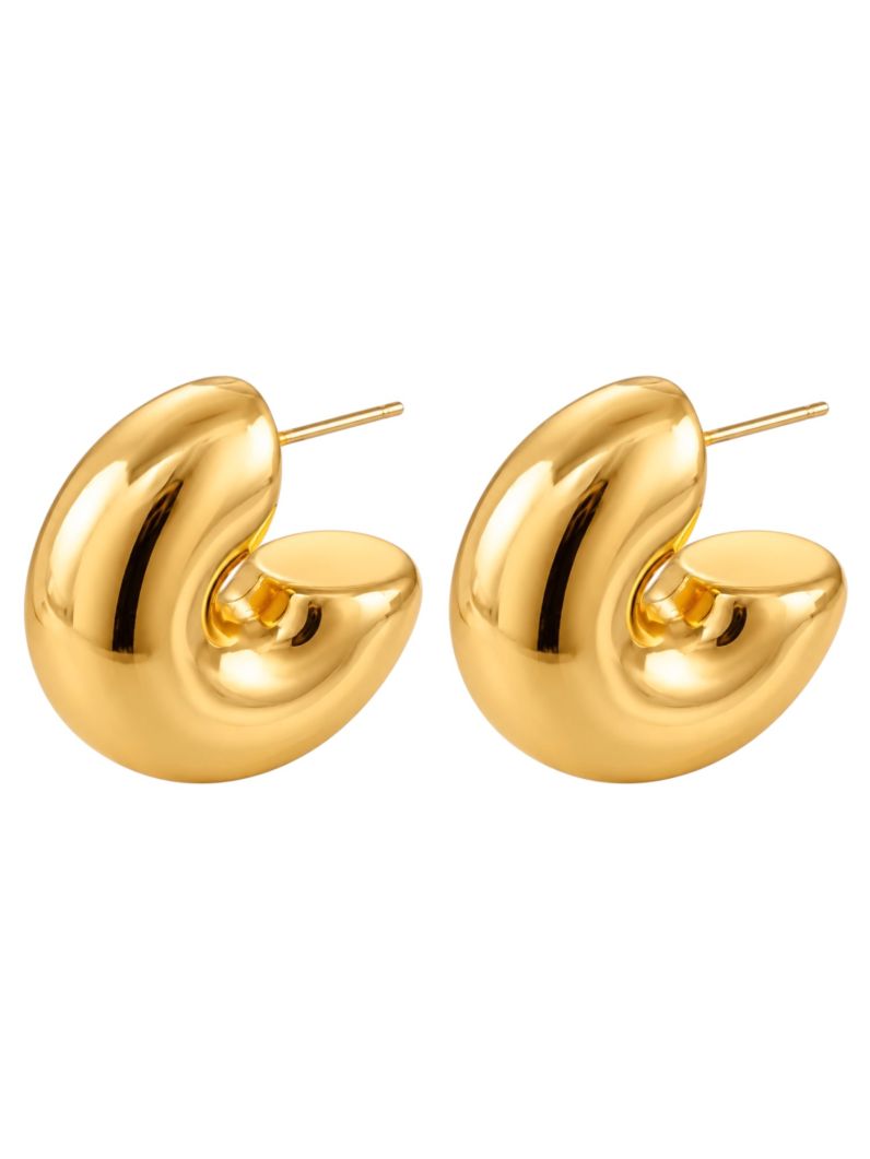 Brinco Folheado a Ouro 18k e Prata Argola Tubo