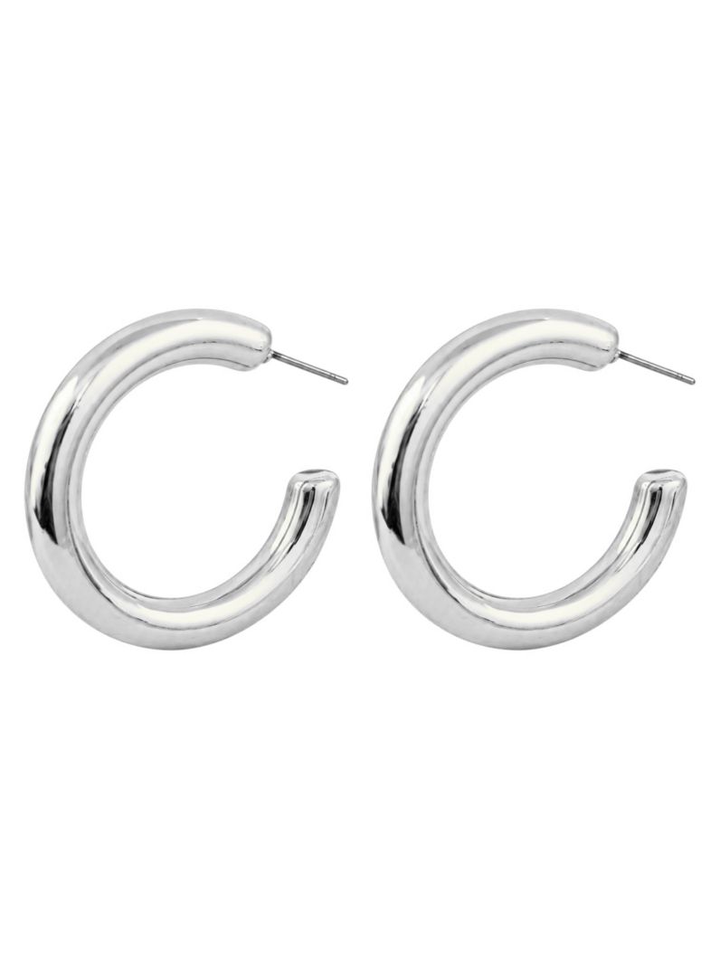 Brinco Folheado a Ouro 18k e Prata Argola Tubo Liso