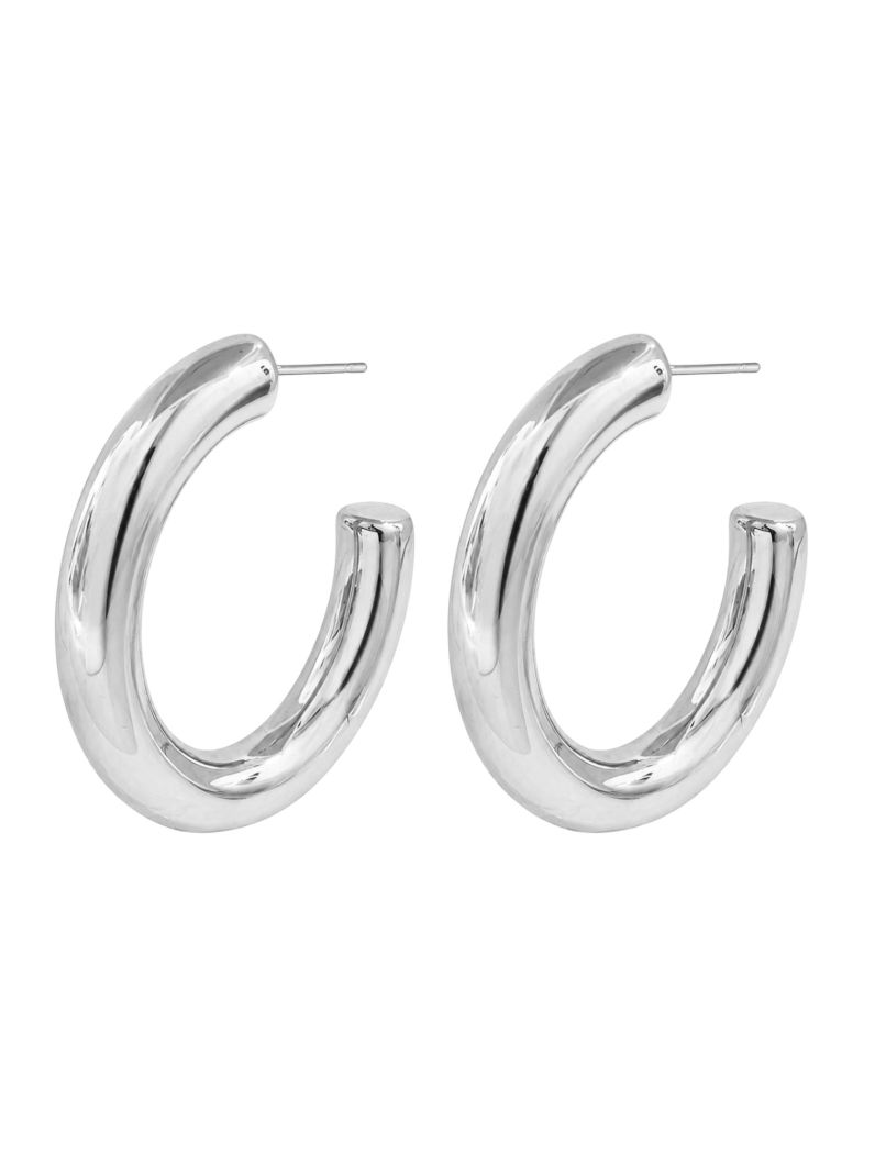 Brinco Folheado a Ouro 18k e Prata Argola Tubo Liso