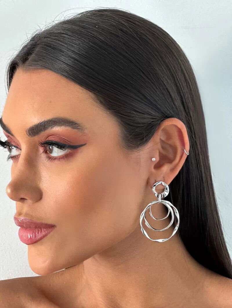 Brinco Folheado a Ouro 18k e Prata Argolas Fios