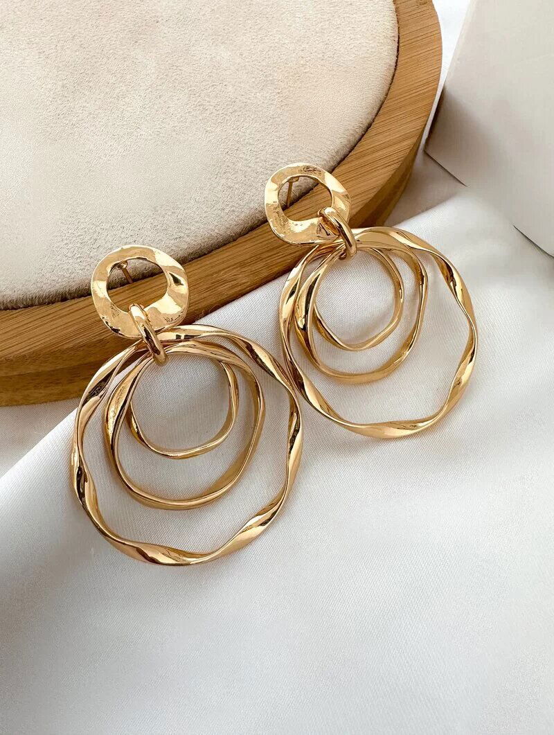 Brinco Folheado a Ouro 18k e Prata Argolas Fios