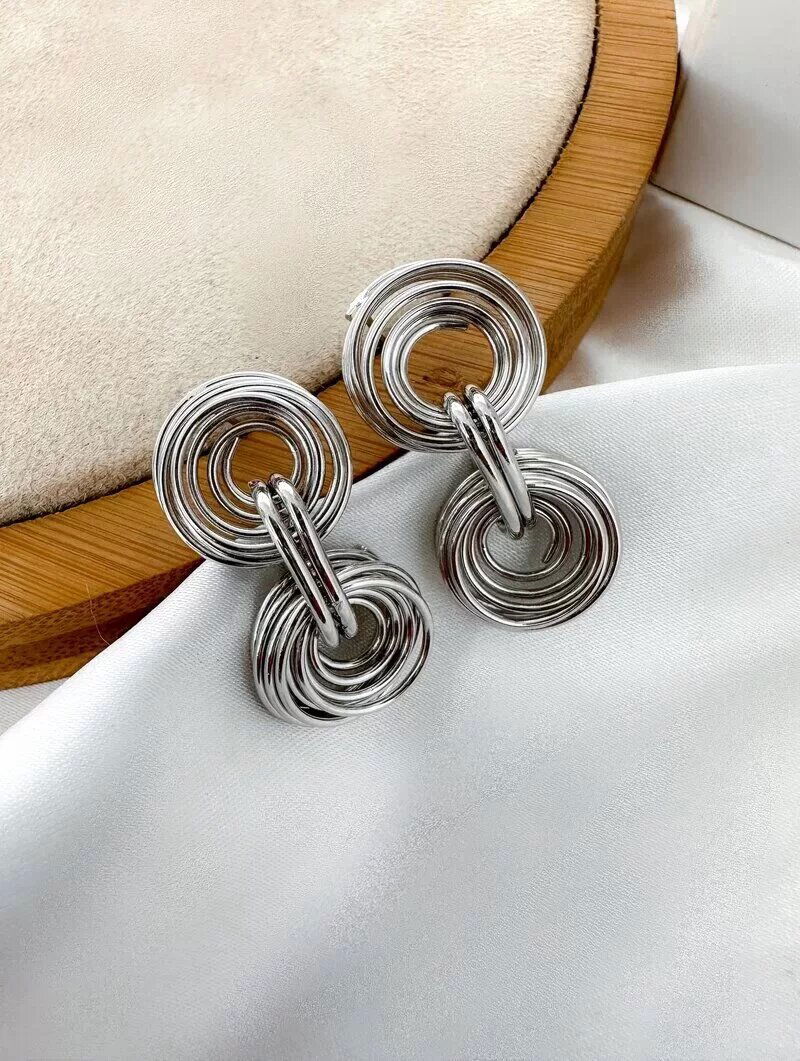 Brinco Folheado a Ouro 18K e Prata Argolas Fios