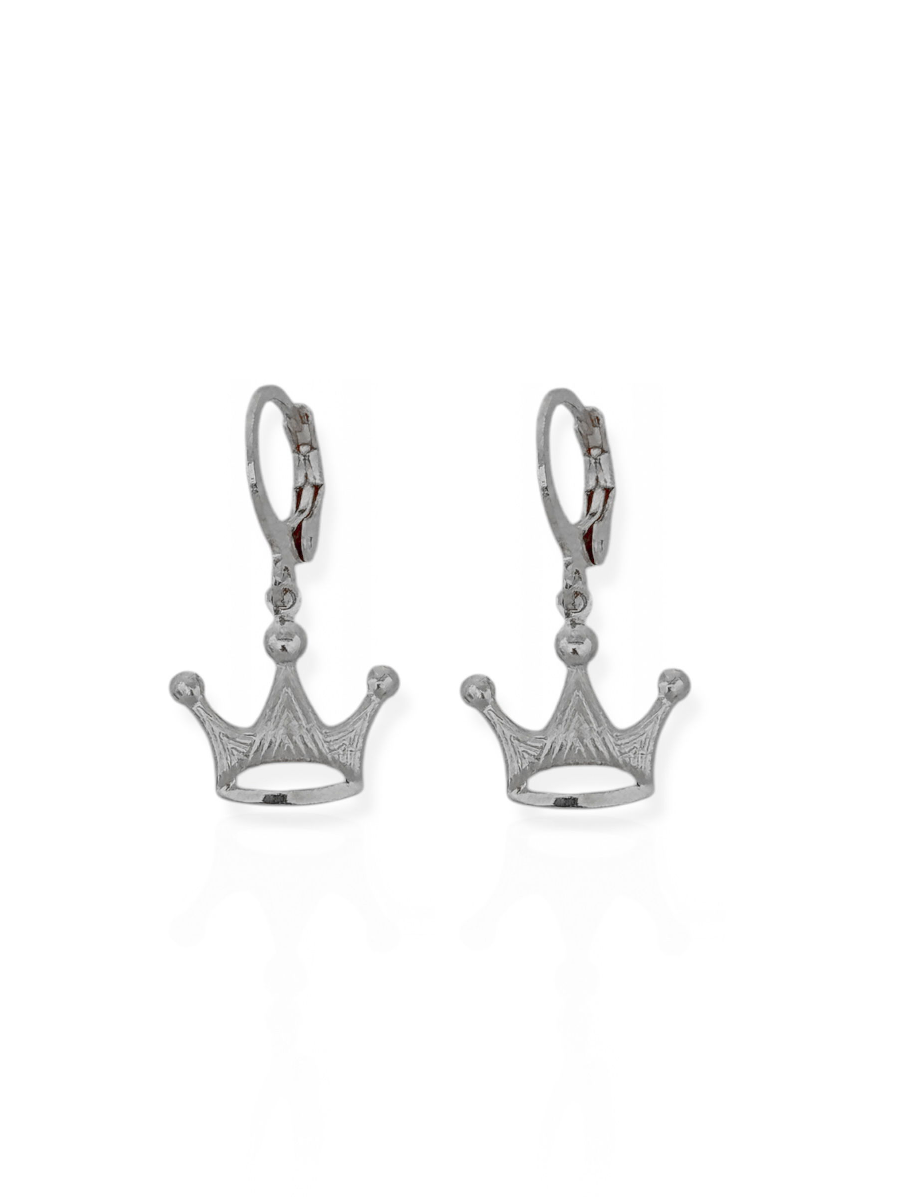 Brinco Folheado a Ouro 18k e Prata Argolinha com Coroa