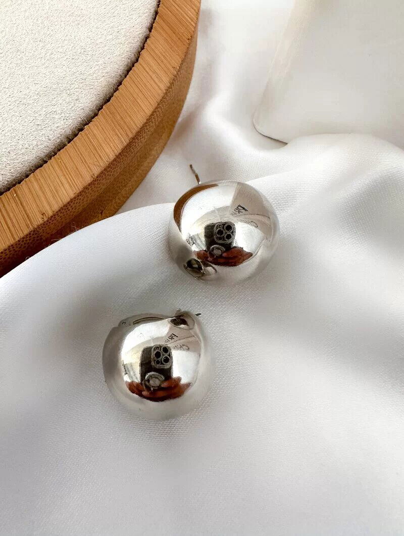 Brinco Folheado a Ouro 18k e Prata Argolinha Esfera Lisa P