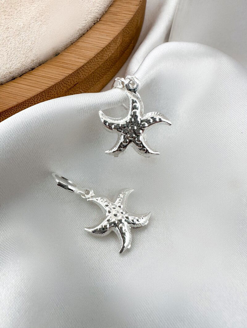 Brinco Folheado a Ouro 18k e Prata Argolinha Estrela do Mar