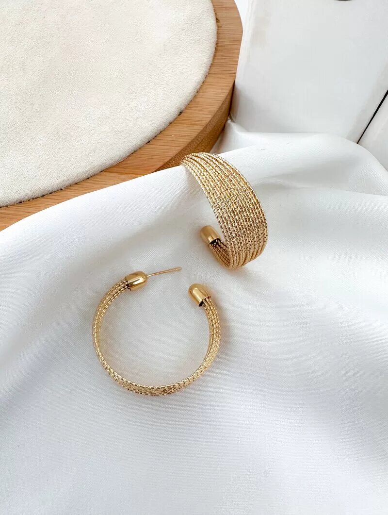 Brinco Folheado a Ouro 18k e Prata Ariana