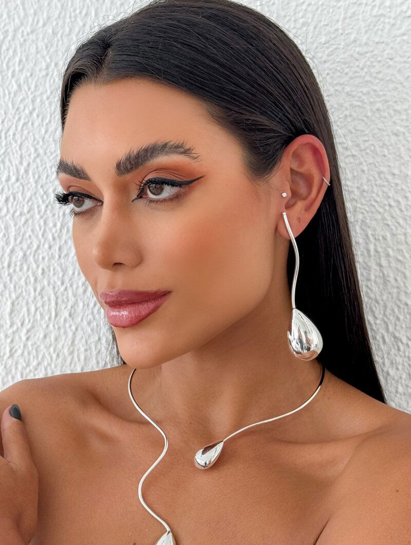 Brinco Folheado a Ouro 18k e Prata Aro Agnes