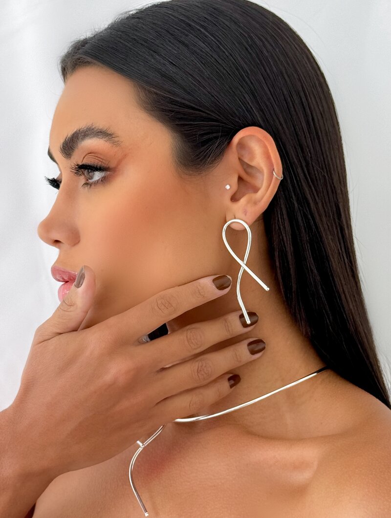 Brinco Folheado a Ouro 18k e Prata Aro Thalia