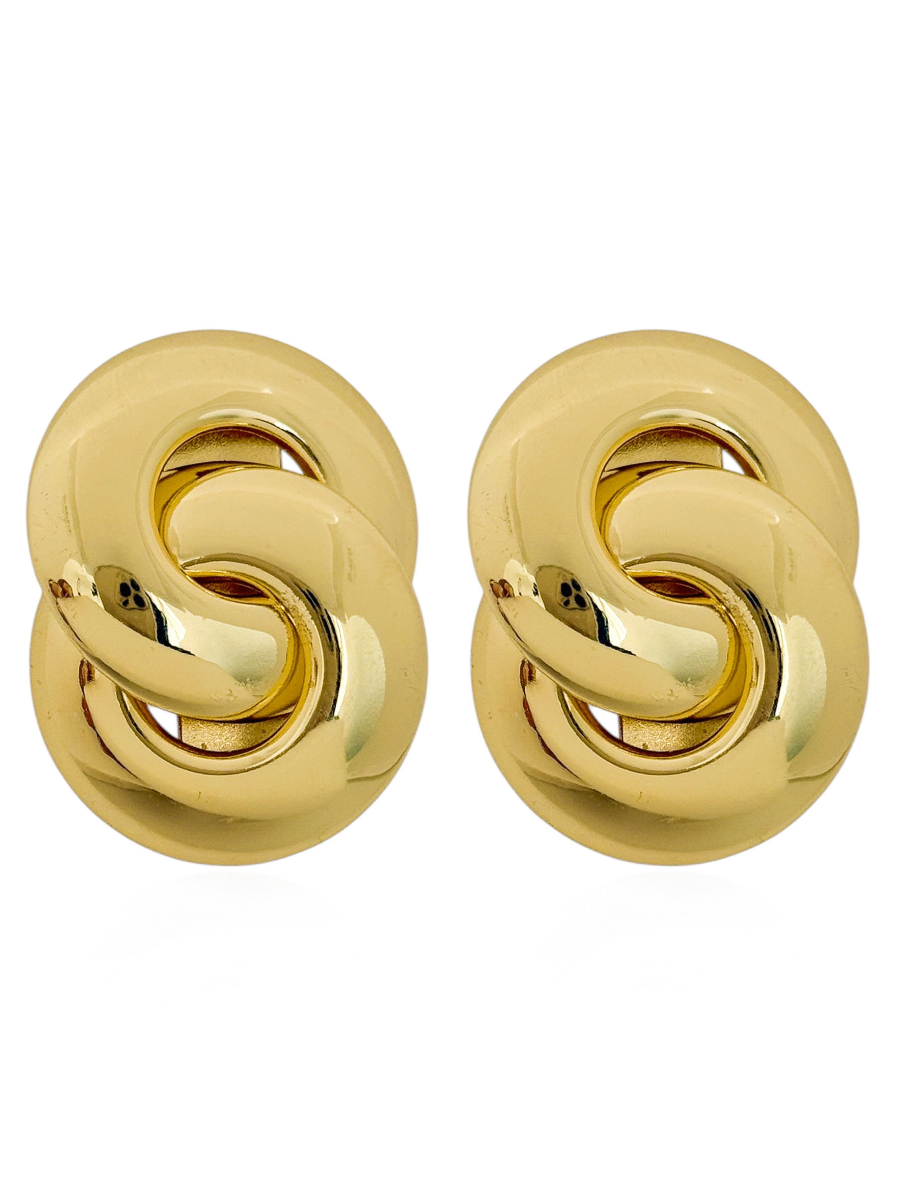 Brinco Folheado a Ouro 18k e Prata Aros Cruzados