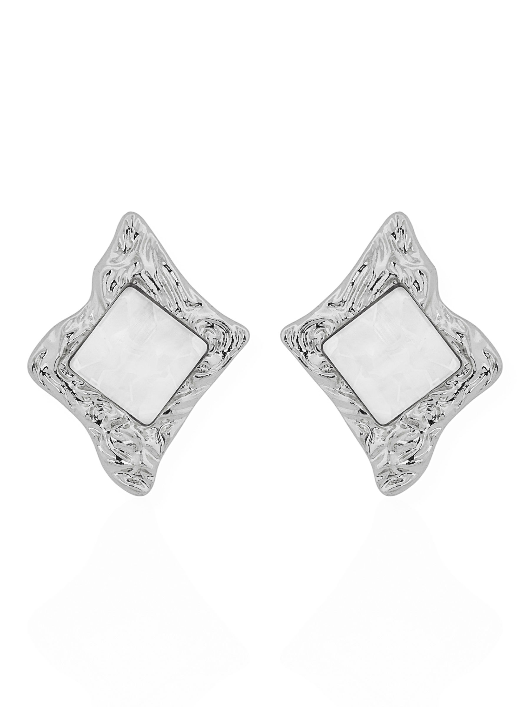 Brinco Folheado a Ouro 18k e Prata Borda Desenhada Com Resina