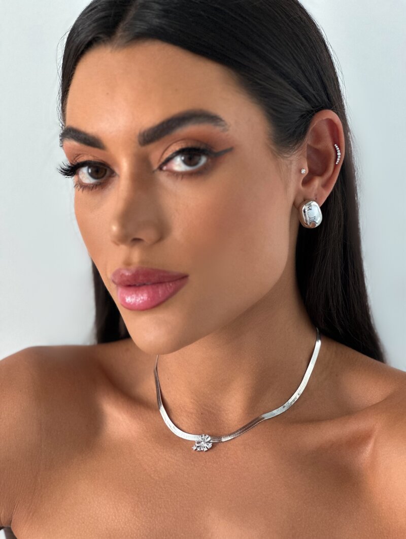 Brinco Folheado a Ouro 18k e Prata Botton Liso