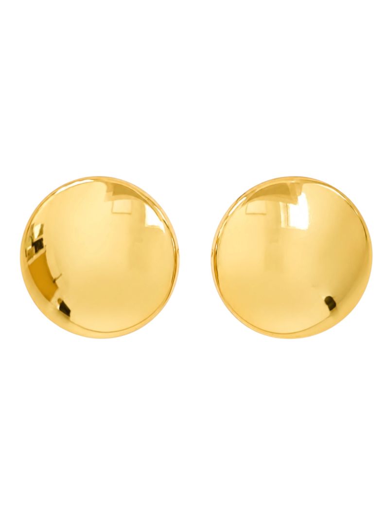 Brinco Folheado a Ouro 18k e Prata Botton Liso